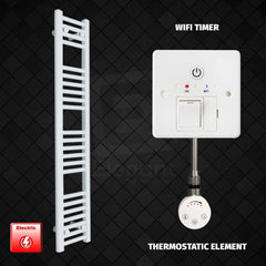 ER-Touch Thermostatic / Wifi Timer 1200 mm High 200 mm Wide Pre-Filled Electric Heated Towel Rail HTR