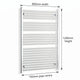 1200 mm High 800 mm Wide Chrome Towel Rail Central Heating - Elegant Radiators