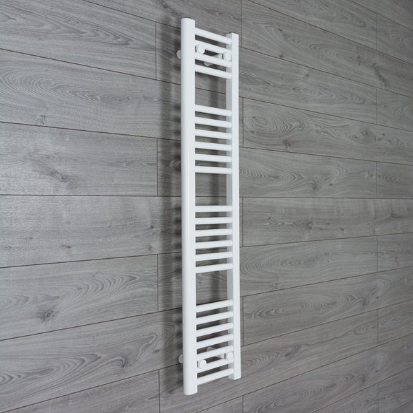 Without Valves 1200 mm High x 200 mm Wide Heated Towel Rail Radiator Flat White