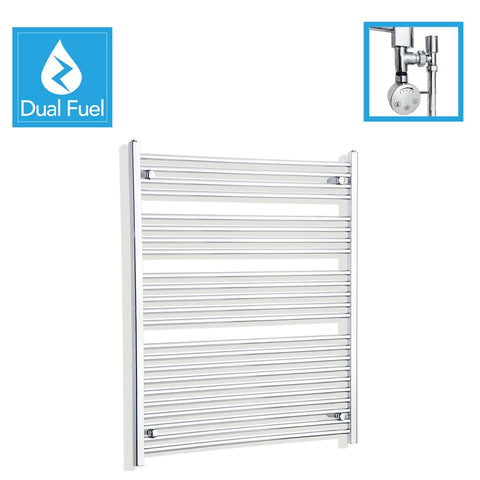 1200 x 1000 Chrome Dual Fuel Flat Heated Towel Rail Radiator