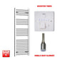 Flat / Single Heat / Booster Timer 1200 x 400 Chrome Electric Heated Towel Radiator Pre-Filled Straight