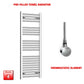 Flat / ER-Touch Thermostatic / No Timer 1200 x 400 Chrome Electric Heated Towel Radiator Pre-Filled Straight