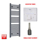 Single Heat / Booster Timer 1200 x 400 Flat Anthracite Pre-Filled Electric Heated Towel Rail HTR