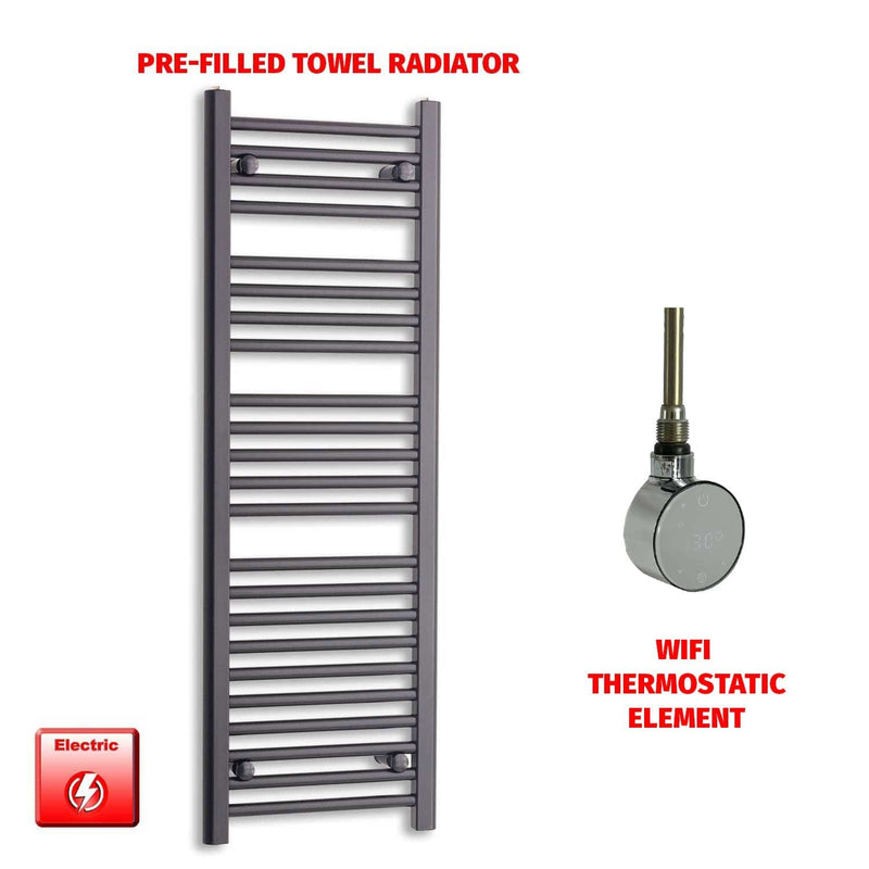 ER-Wifi Thermostatic / No Timer 1200 x 400 Flat Black Pre-Filled Electric Heated Towel Rail HTR