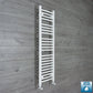 With Angled Valves 1200 x 400  Heated Towel Rail Radiator Flat White Central Heating