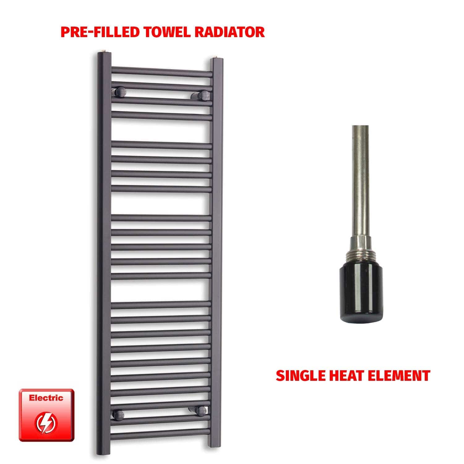 1200 mm High 450 mm Wide Chrome Heated Towel Rail Electric