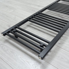 1200 x 450 Flat Black Pre-Filled Electric Heated Towel Rail HTR