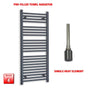 1200x500mm Flat Anthracite Pre Filled Electric Towel Rail