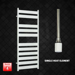 Single Heat / No Timer 1200 x 500 White Flat Panel Pre-Filled Electric Heated Towel Rail HTR