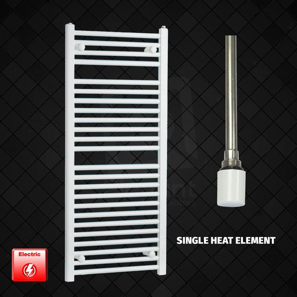 Single Heat / No Timer 1200 x 500mm White Pre-Filled Electric Heated Towel Rail Radiator