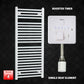 Single Heat / Booster Timer 1200 x 500mm White Pre-Filled Electric Heated Towel Rail Radiator