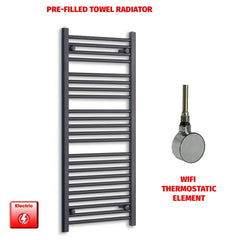 ER-Wifi Thermostatic / No Timer 1200 x 550 Flat Black Pre-Filled Electric Heated Towel Radiator HTR