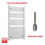 Single Heat / No Timer 1200 x 550 Pre-Filled Electric Heated Towel Radiator Chrome HTR