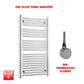 Flat / ER-Wifi Thermostatic / No Timer 1200 x 600 Chrome Pre-Filled Electric Towel Rail Bathroom Warmer