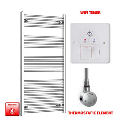 ER-Touch Thermostatic / Wifi Timer 1200 x 650 Pre-Filled Electric Heated Towel Radiator Chrome HTR