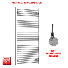 ER-Wifi Thermostatic / No Timer 1200 x 650 Pre-Filled Electric Heated Towel Radiator Chrome HTR