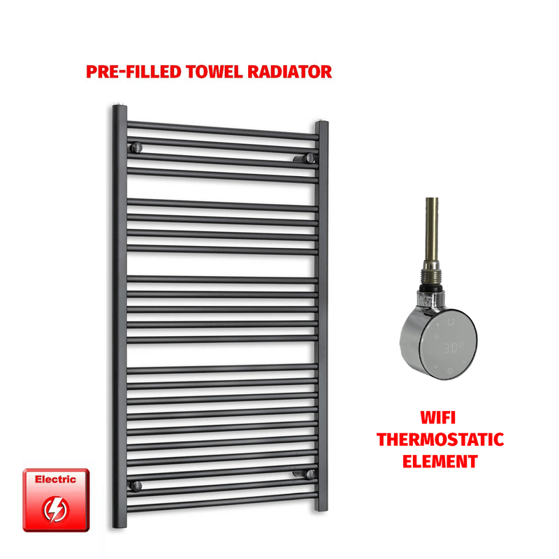 ER-Wifi Thermostatic / No Timer 1200 x 700 Flat Black Pre-Filled Electric Heated Towel Rail HTR