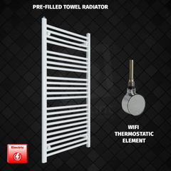 ER-Wifi Thermostatic / No Timer 1200 x 700 Pre-Filled Electric Heated Towel Rail Radiator White HTR