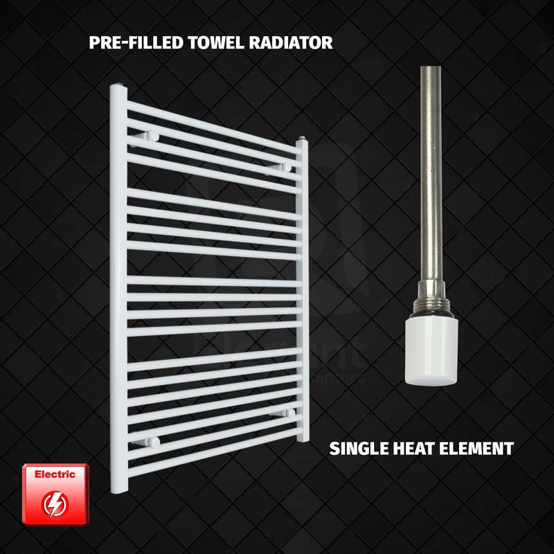 Single Heat / No Timer 1200 x 750 Pre-Filled Electric Heated Towel Radiator White HTR