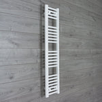 Without Valves 1200mm High x 250 mm Wide Heated Towel Radiator Flat White