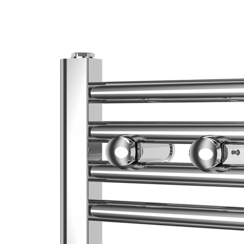 1200 x 200 Pre-Filled Electric Heated Towel Radiator Straight Chrome Detail