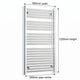 1200x600mm Heated Flat or Curved Towel Radiator Chrome - Elegant Radiators