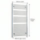 1200x650mm Heated Straight Towel Rail Radiator Chrome - Elegant Radiators