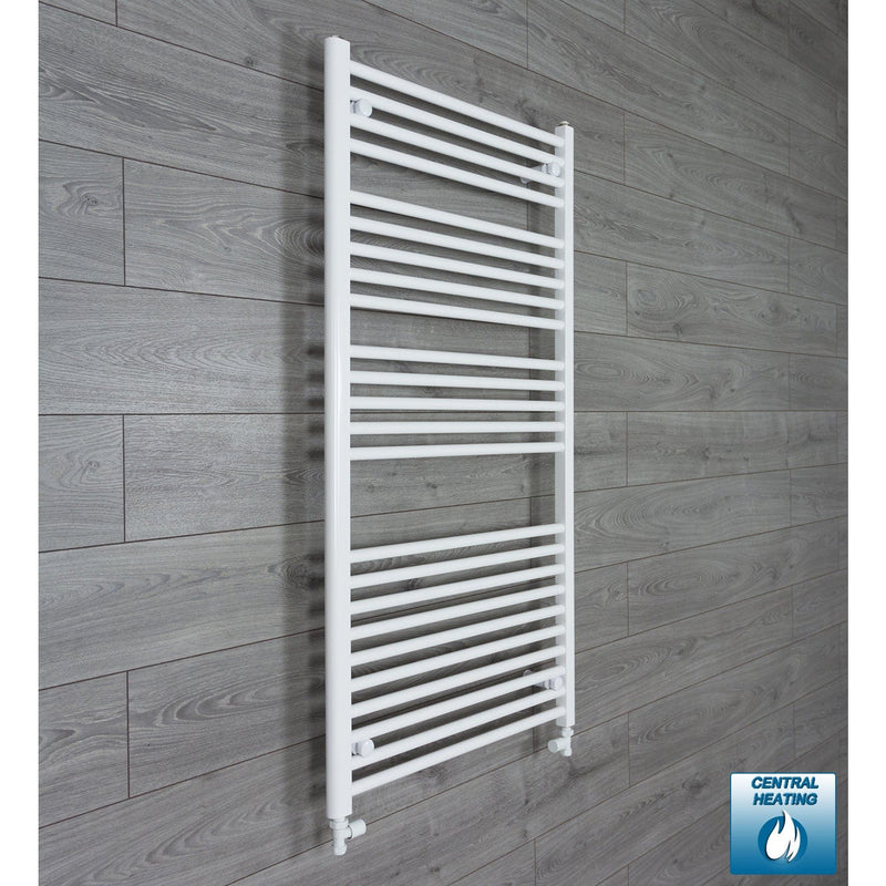 With Straight Inline Valves 1300 x 700 Heated Towel Rail Radiator Flat White Central Heating