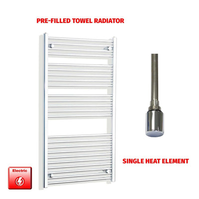 1300x700mm Pre-Filled Electric Heated Towel Rail Flat/Curved Chrome