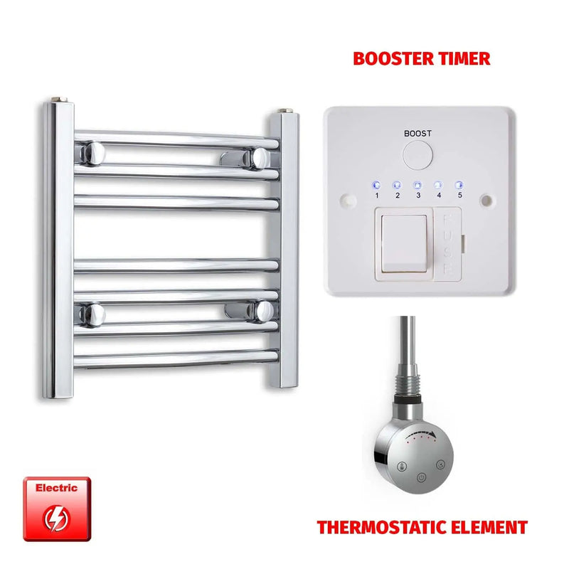 400x400mm Pre-Filled Electric Heated Towel Rail Chrome