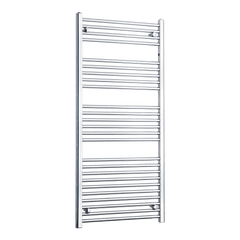 Without Valves 1400 mm High x 600 mm Wide Flat Chrome Towel Radiator