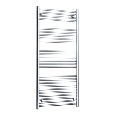 1400 mm High x 600 mm Wide Flat Or Curved Chrome Towel Radiator
