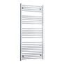 Without Valves 1400 mm High x 600 mm Wide Flat Chrome Towel Radiator