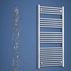 1400 mm High x 600 mm Wide Flat Chrome Towel Radiator