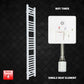 Single Heat / Wifi Timer 1400 x 200 Pre-Filled Electric Heated Towel Rail White HTR