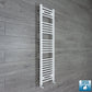 With Angled Valves 1400 x 300 Heated Towel Rail Radiator Flat White