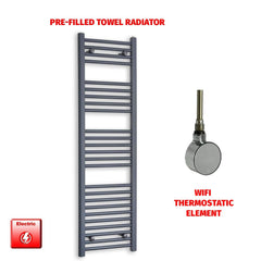 ER-Wifi Thermostatic / No Timer 1400 x 400 Flat Anthracite Pre-Filled Electric Heated Towel Radiator