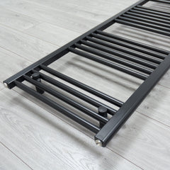 1400 x 600 Flat Black Pre-Filled Electric Heated Towel Rail Radiator