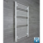 With Straight Inline Valves 1400 x 750 Heated Towel Rail Radiator Flat White Central Heating