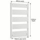 1400x800mm Towel Rail Radiator Flat White Central Heating - Elegant Radiators