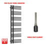 Single Heat / No Timer 1500 x 500 Difta Pre-Filled Electric Heated Towel Radiator Flat Black