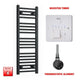 1000x300mm Flat Black Pre-Filled Electric Heated Towel Rail