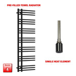 1500x500mm Difta Pre Filled Electric Towel Rail Flat Black