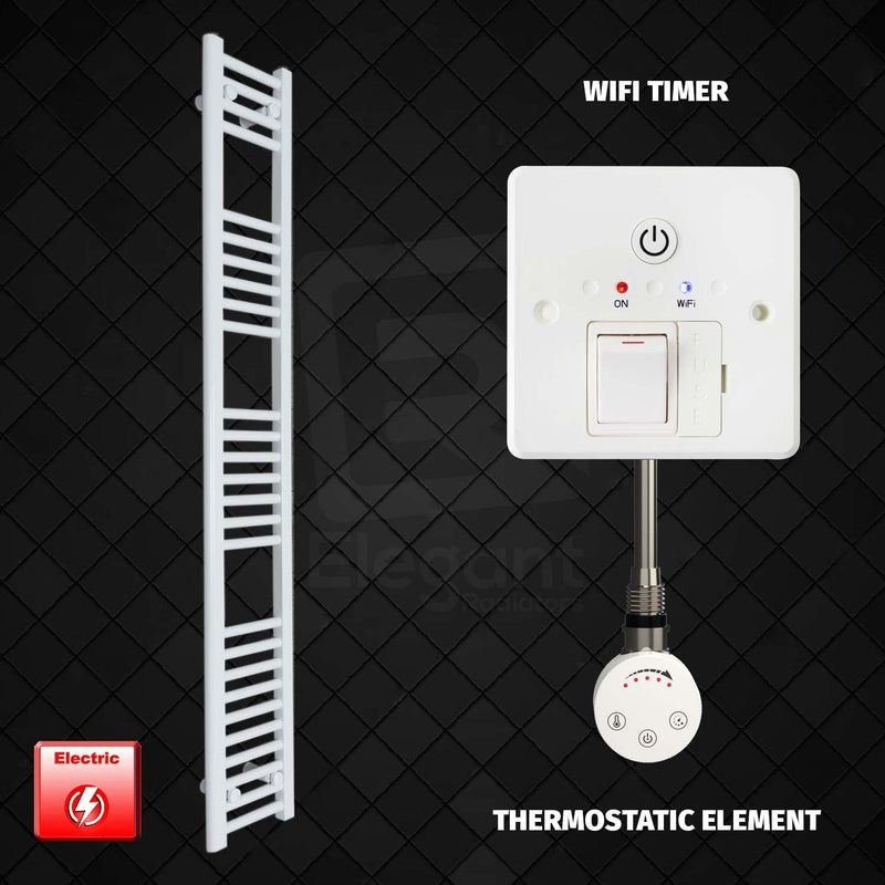 ER-Touch Thermostatic / Wifi Timer 1600 x 200 Pre-Filled Electric Heated Towel Radiator White HTR