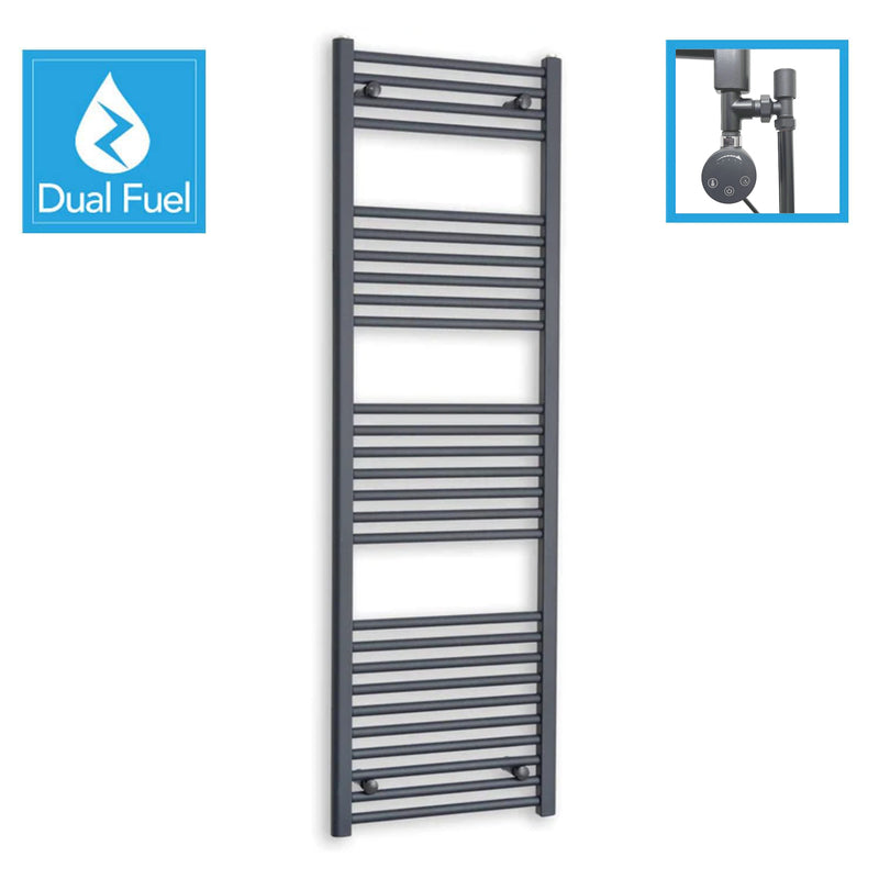 Matt Black Dual Fuel Heated Towel Rail 1600 x 500mm