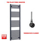 ER-Touch Thermostatic / No Timer 1600 x 500 Flat Black Pre-Filled Electric Heated Towel Radiator HTR