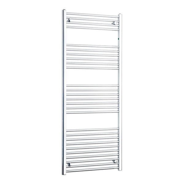 Straight / Without Valves 1600 x 600 Heated Flat or Curved Towel Radiator Chrome