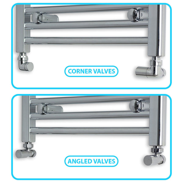 1600mm Chrome Towel Rail - Niche Pipe Centers (400-550mm)