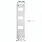 1600x350mm Heated Towel Rail Radiator Flat White - Elegant Radiators