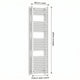 1600x400mm Towel Rail Radiator Flat White Central Heating - Elegant Radiators